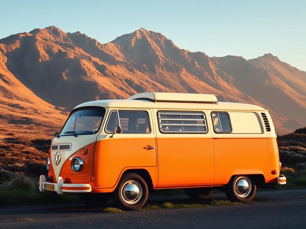 VW van by the Mourne Mountains